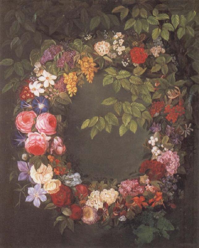 Jensen Johan Garland of flowers Germany oil painting art